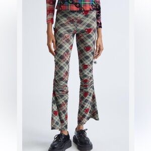 NWT New CHOPOVA LOWENA Sonicscape Plaid Mesh Leggings In Multi Size Small